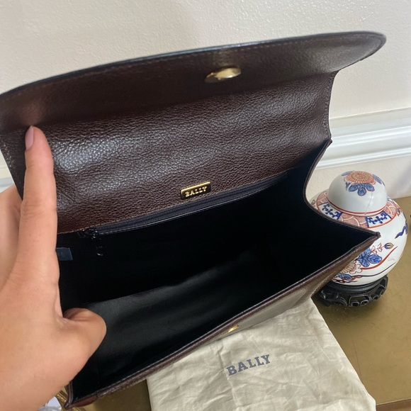 Authentic Bally Brown and Burgendy leather Hand / Crossbody Bag - Picture 9 of 13